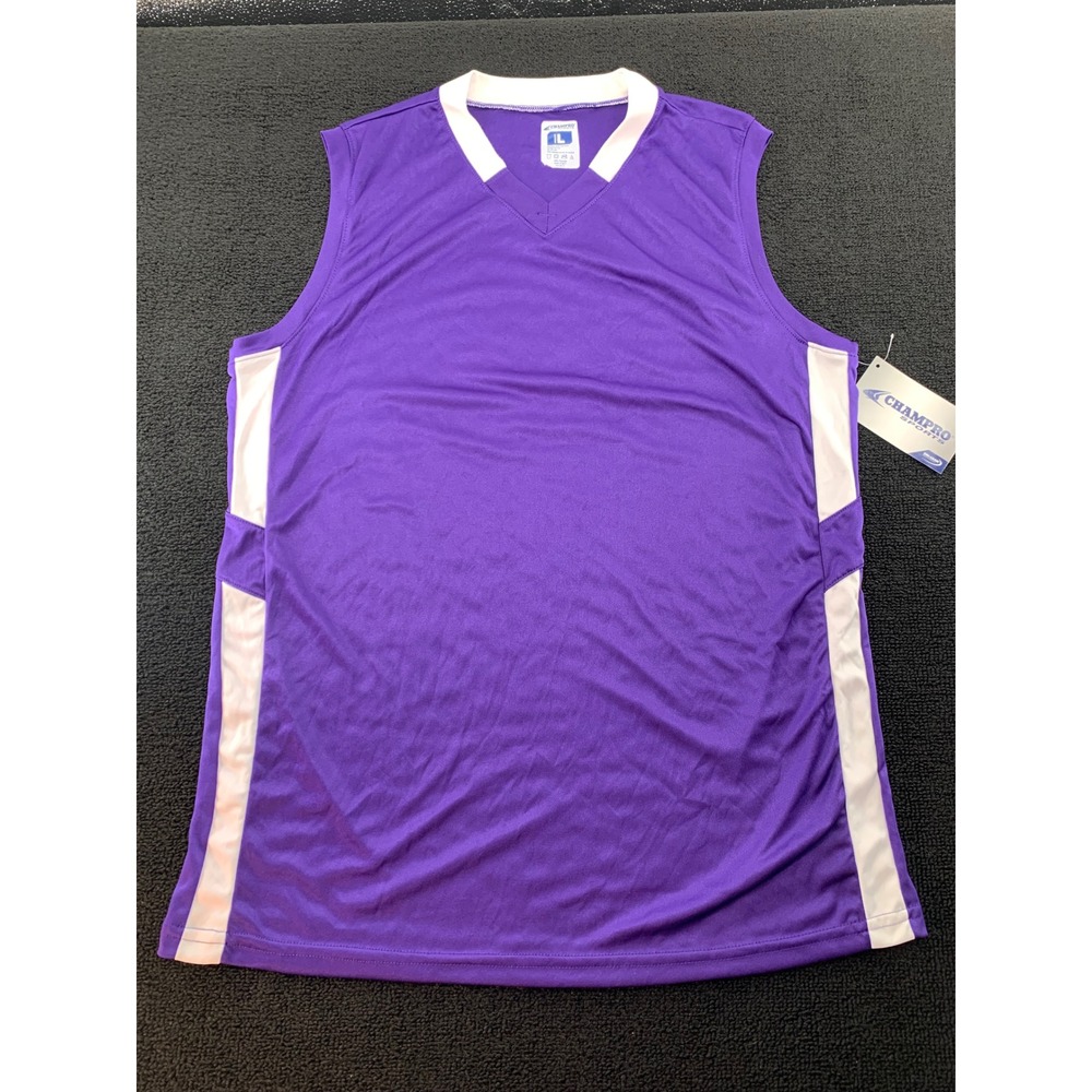 New‎ Champra Sports Women's Large Purple White Athletic Basketball  Tank Top
